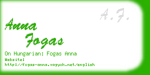 anna fogas business card